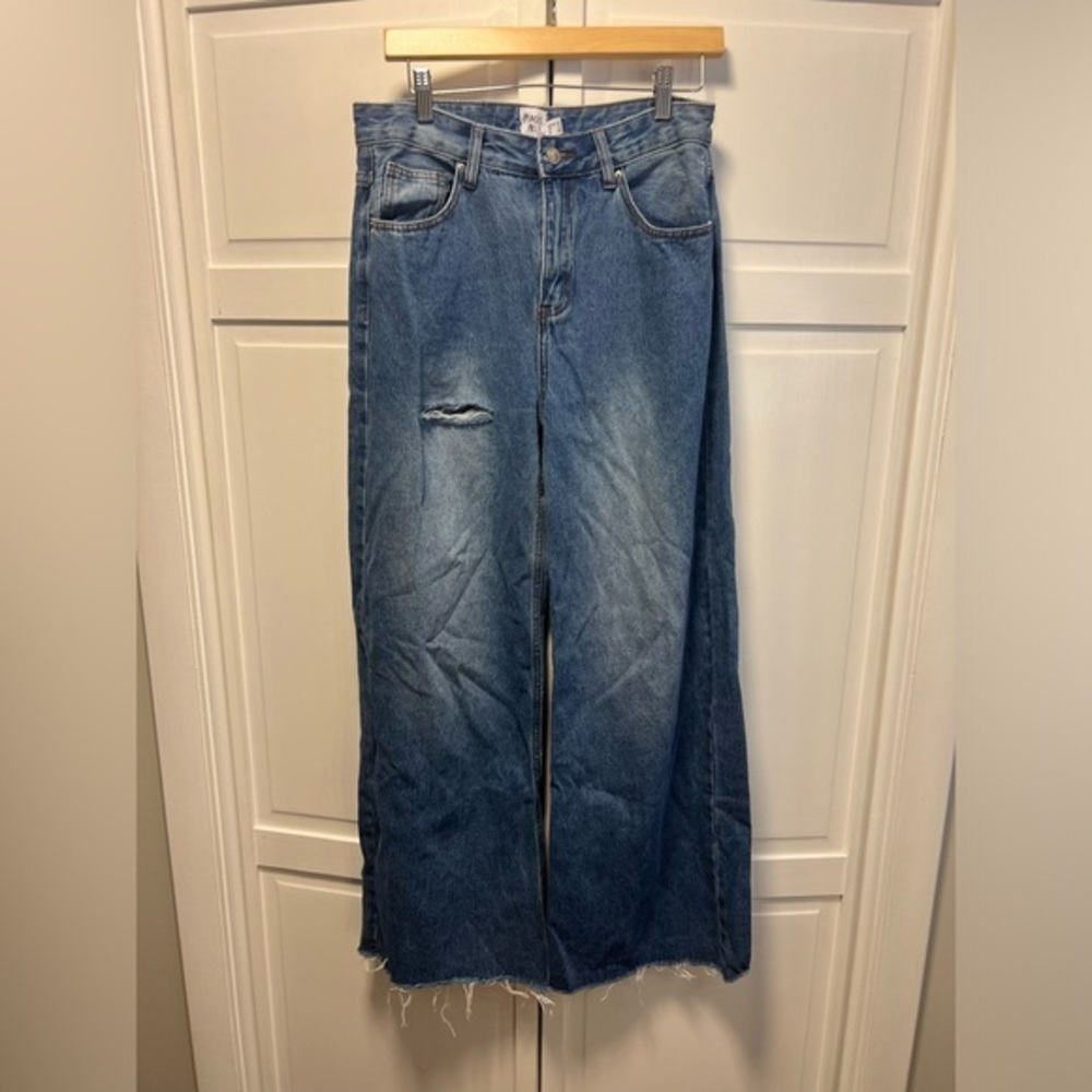 Princess Polly Distressed Denim Flare Jeans